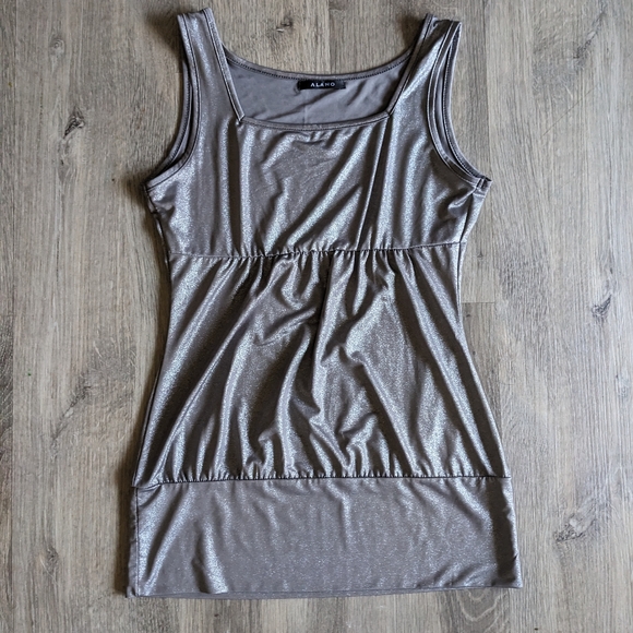 Alano XS Sparkly Gray Blouse Tank - Picture 1 of 3